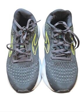 Brooks - Glycerin 20 | Gray Running Shoes with Neon Yellow Accent | Size 7.5